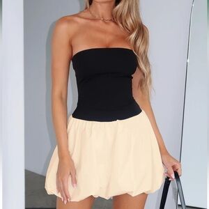Black and cream bubble dress